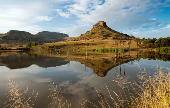 Landscape, mountains, lake