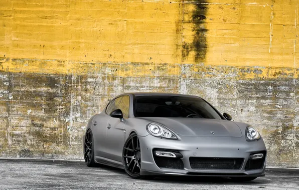 Picture grey, wall, tuning, turbo, porsche, drives, Porsche, tuning