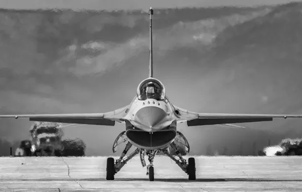 Picture fighter, the airfield, F-16, Fighting Falcon, multipurpose, "Fighting Falcon"