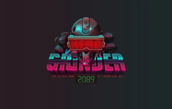 Minimalism, Skull, Background, Hero, Art, Concept Art, Cyberpunk, Grinder