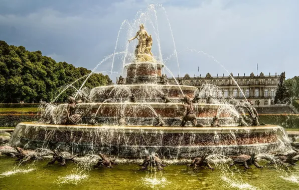 Picture the city, Bayern, fountain, Bavaria - Latona Fountain Chiemse