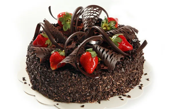 The sweetness, chocolate, strawberry, cake, chocolate, strawberry, sweet cake