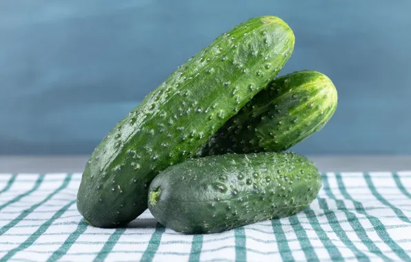 Trio, fresh, cucumbers