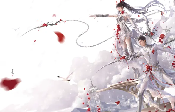 Girl, roses, guy, the battle, Revelation