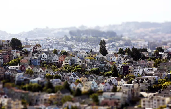 San Francisco, tilt-shift, Noe Valley