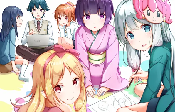 Picture anime, art, characters, Erromango-Sensei