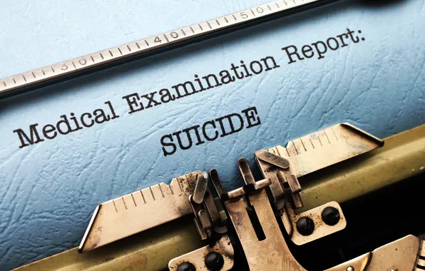Suicide, typewriter, reporting, report