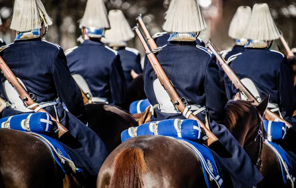 Soldiers, Sverige, rifles, guard, Royal Horse Guards