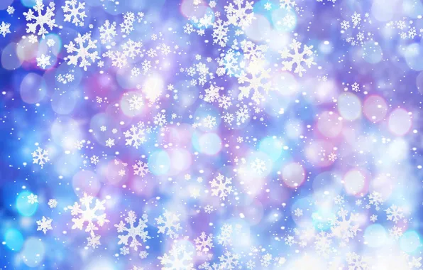 Light, snow, snowflakes, glare, background, texture, Christmas, New year