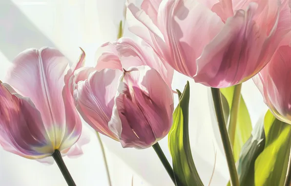 Flowers, holiday, bouquet, spring, tulips, March 8, AI art, universal holiday background