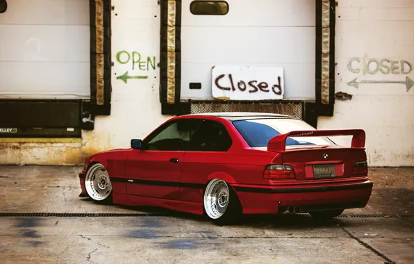 Auto, tuning, BMW, BMW, red, red, tuning, E36