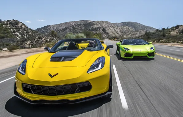 Picture Lamborghini, Z06, Corvette, Chevrolet, supercar, convertible, Chevrolet, Lamborghini