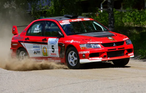 Red, Auto, Sport, Race, Mitsubishi, Red, WRC, Rally