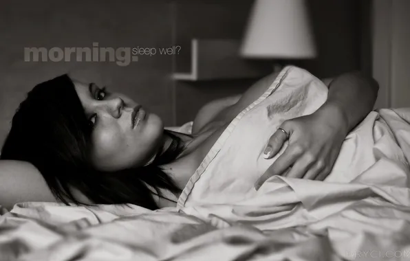 Look, girl, bed, morning, sleep, well