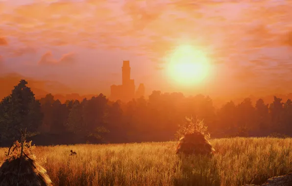 The sun, Orange, The Witcher, The Witcher-3:Wild Hunt