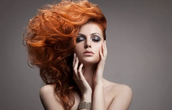 Picture sexy, redhead, pose, makeup