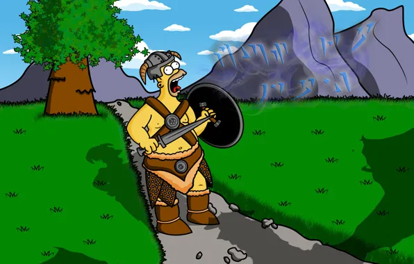 The simpsons, Homer, Skyrim, Skyrim