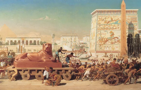 Picture picture, painting, painting, Edward Poynter, 1867, Israel in Egypt