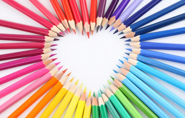 Heart, pencils, drawing