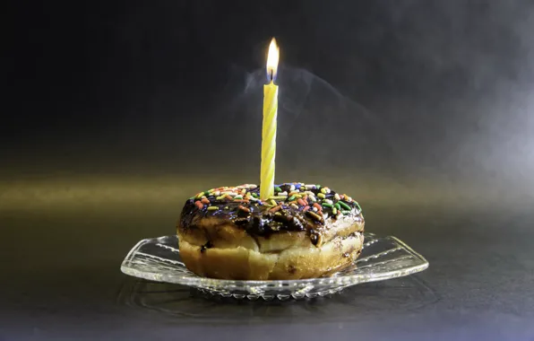 Birthday, candle, pie