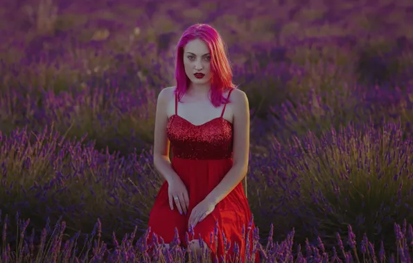 Summer, girl, face, background, hair, color, dress