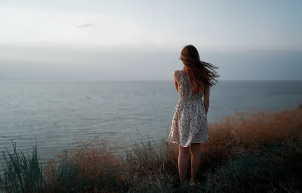 Picture girl, the wind, dal, dress, the water, Anton Freis