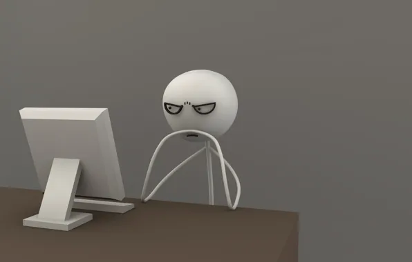 Computer, grey, thoughts, people, glasses