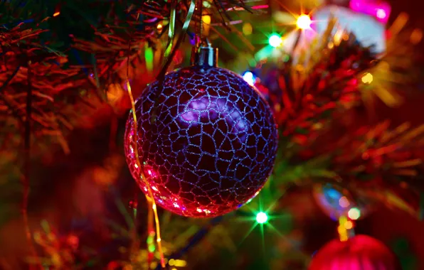 Picture light, holiday, toy, new year, ball, tree, new year, tinsel