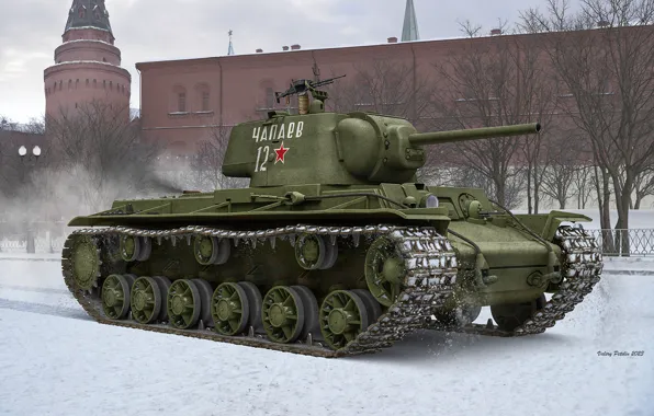 Picture tank, armor, The Red Army, Klim Voroshilov, KV-1, USSR