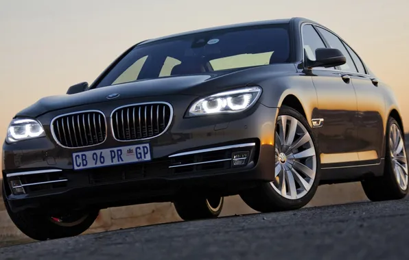 The sky, background, lights, BMW, BMW, sedan, the front, 750i