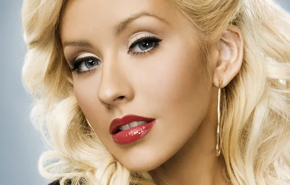 Look, model, actress, lipstick, blonde, lips, singer, Christina Aguilera