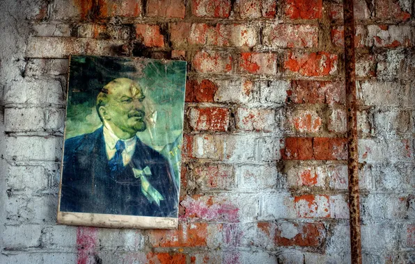 Background, wall, Lenin