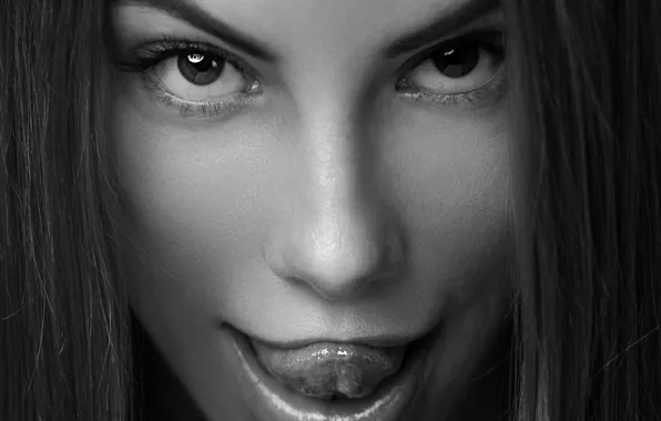 Language, white, look, black, lips