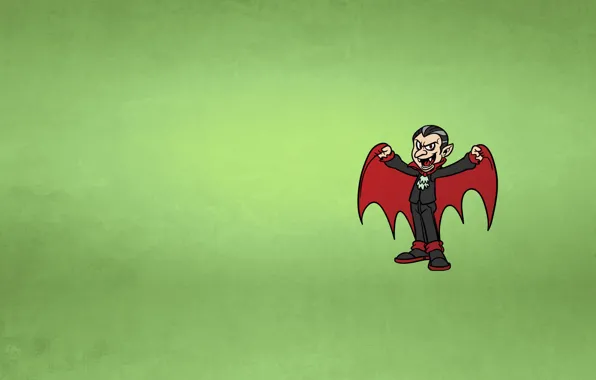 Minimalism, vampire, green background, Dracula, vampire, dracula