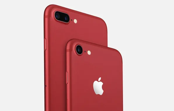 Wallpaper Apple, iPhone, logo, smartphone, iPhone 7, iPhone 7 Plus Red ...