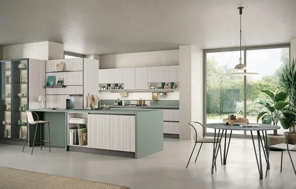 Style, Villa, interior, Italy, kitchen, dining room, dining area, Italian design