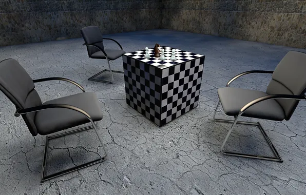 Picture chairs, club, cells, cube, figure, shahmay