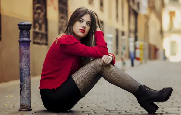 Look, girl, model, skirt, blouse, legs, Berta Escudero