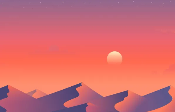 Picture the sun, the dunes, desert, day