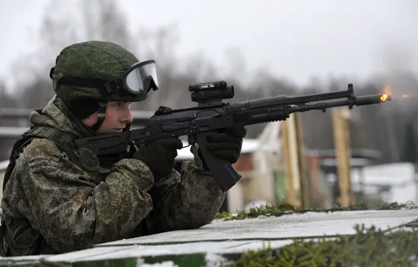 Fire, soldiers, machine