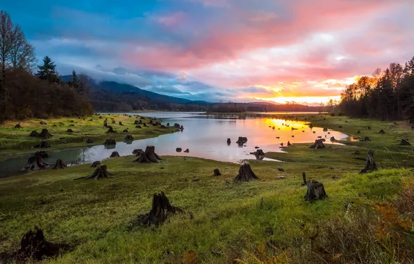 Picture Landscape, Sunset, Alder Lake