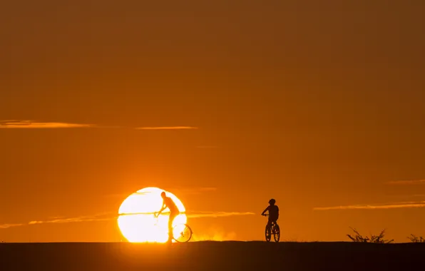 Sunset, nature, silhouette