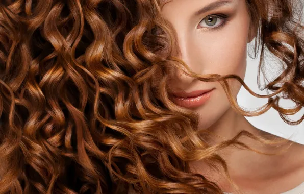 Picture model, redhead, hair, curls