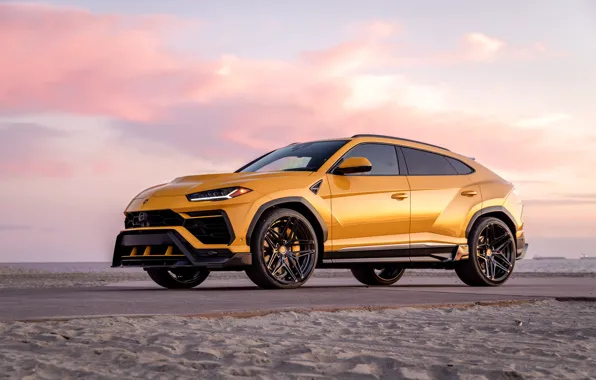 Beach, sunset, the evening, Lamborghini, Vorsteiner, crossover, Urus, 2019