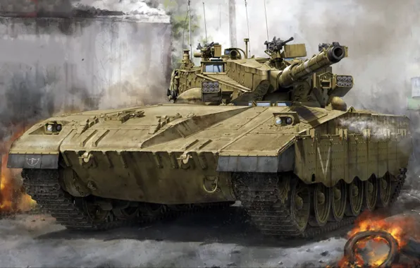 Picture main battle tank, the composition of the MSA included a thermal imager, Merkava Mk.2B