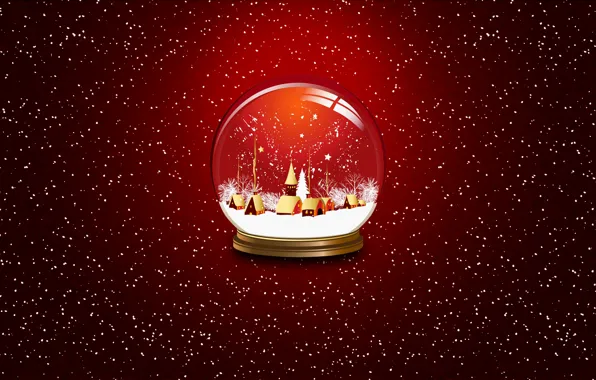 Picture Winter, Minimalism, Snow, New Year, Christmas, Ball, Background, Holiday