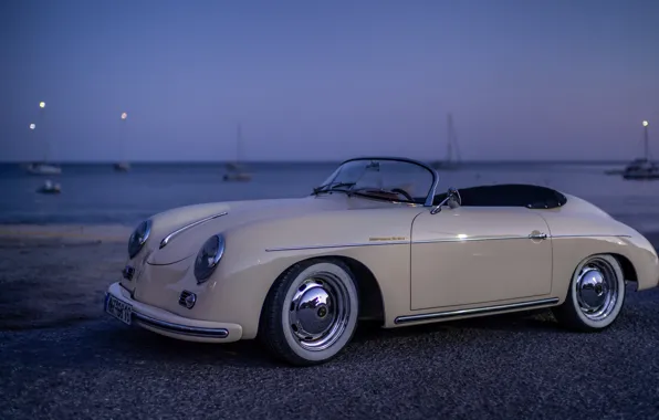 Sea, sports car, Porsche 356, Porsche 356 Speedster