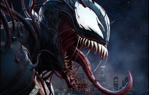 Wallpaper language, night, comics, Venom, Venom, symbiote for mobile ...