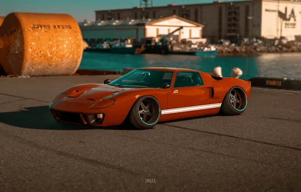 Ford, Red, Auto, Machine, Ford GT, Rendering, Concept Art, GT40