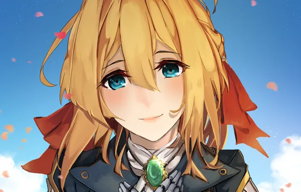 Look, girl, brooch, Violet Evergarden